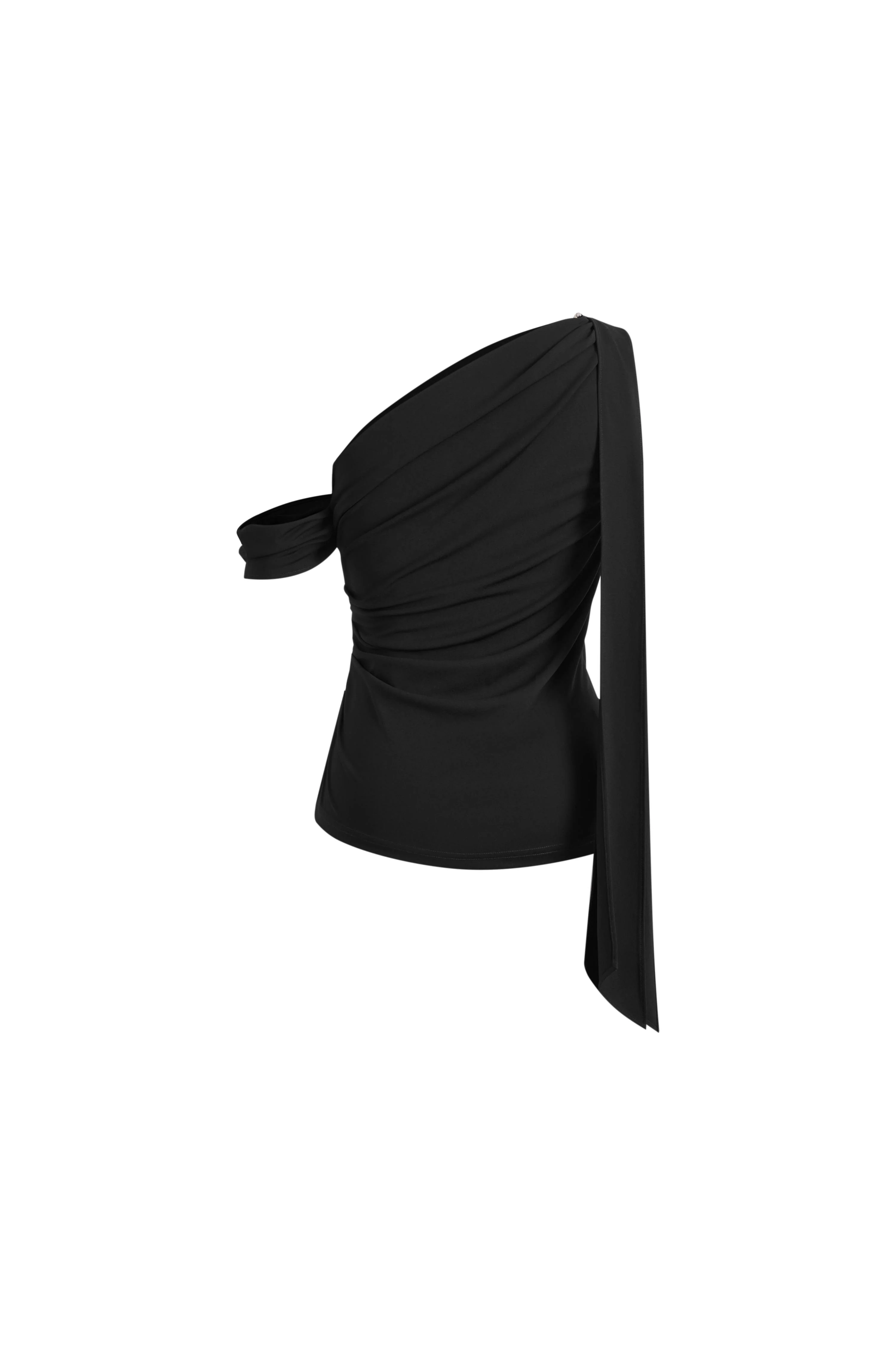 Overture One-Shoulder Ruched Top in Four Way Stretch Fabric - Image 9