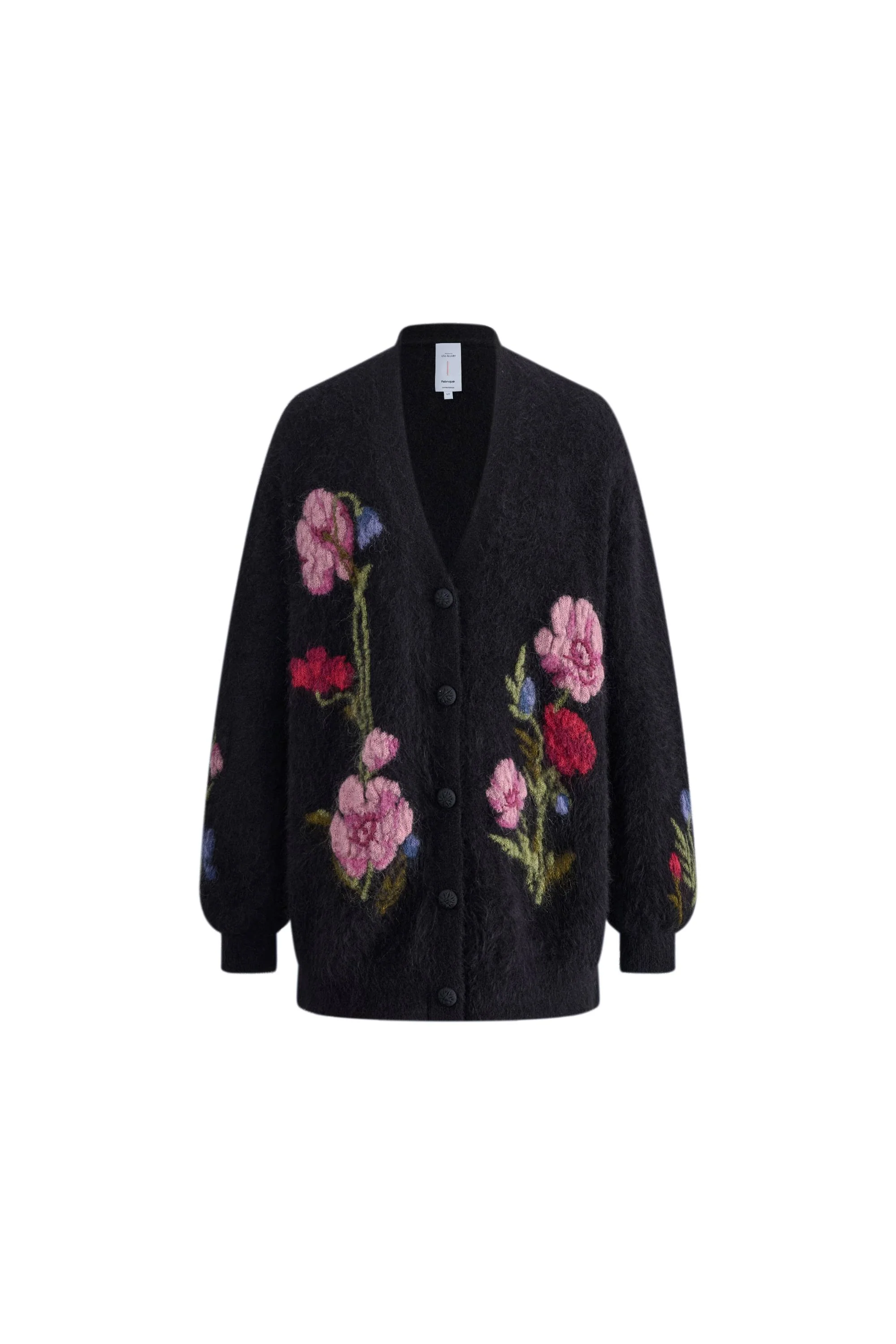 Papaver 3D Floral Embroidered Cardigan in Alpaca Blend Knit - Image 9