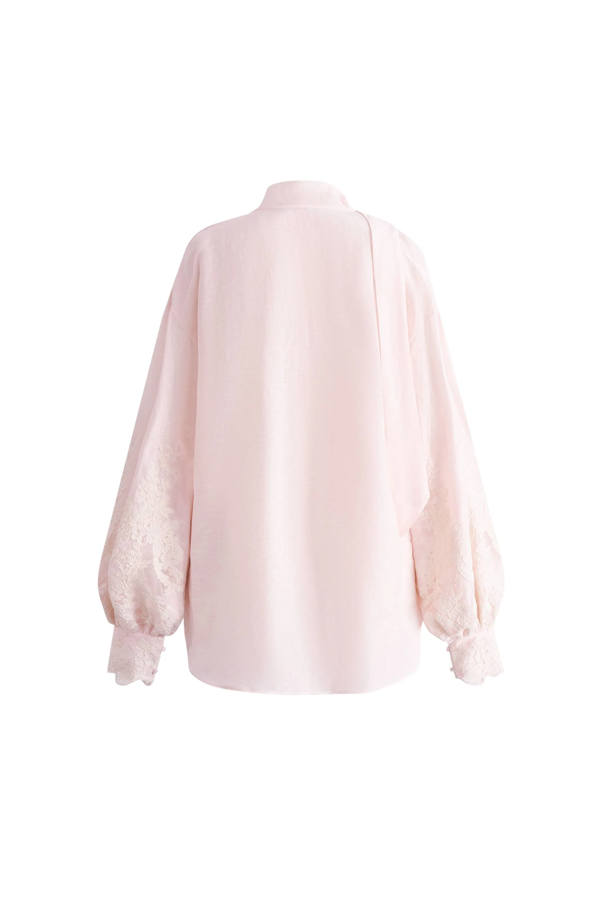 Paz Pink Embroidered Blouse in Silk-Linen Blend - Image 11