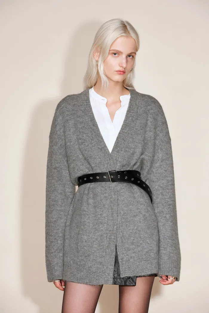 Pegge Detachable Belt Cardigan in Merino Alpaca Blend - Image 4
