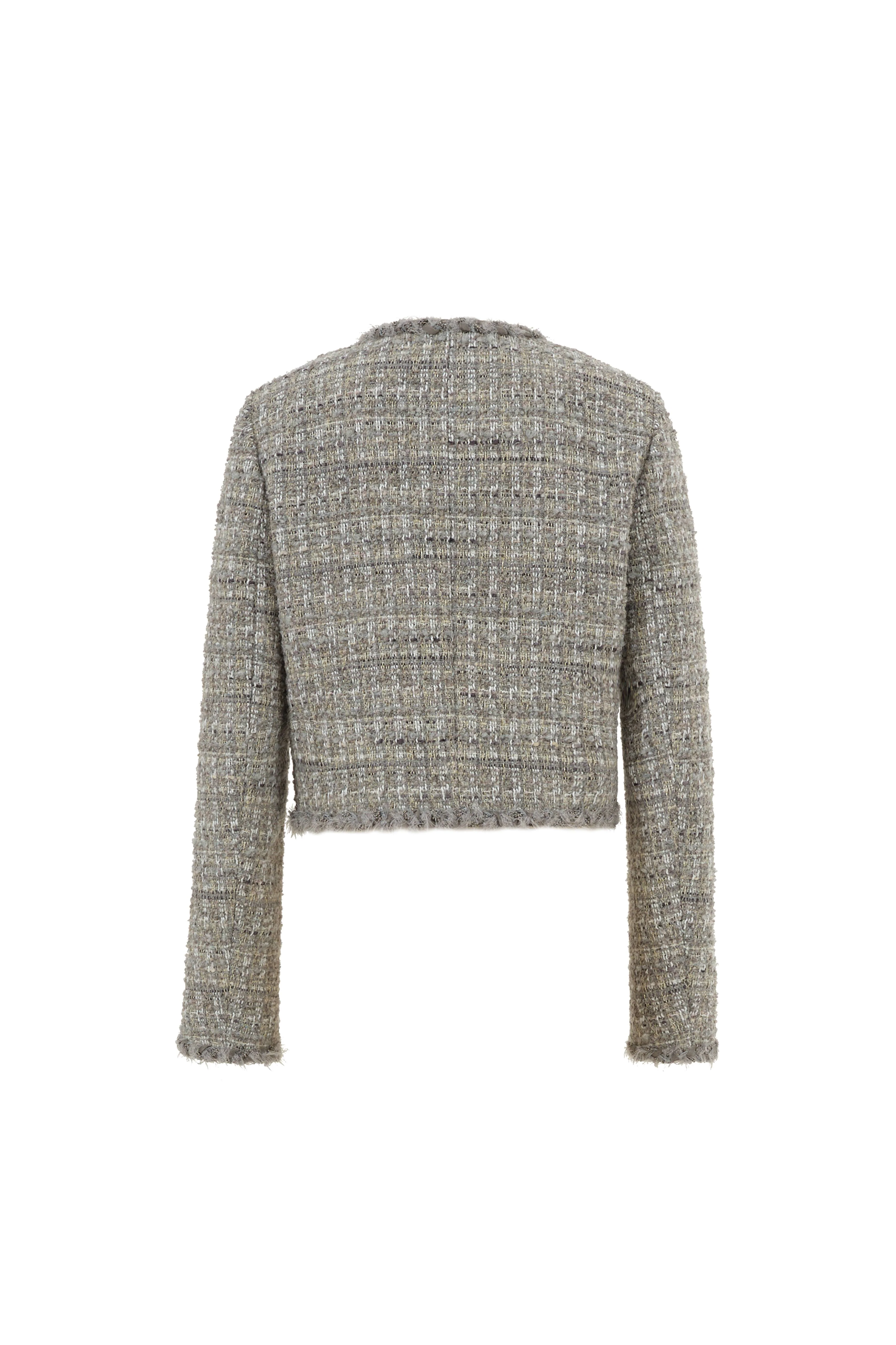 Pensée Double-Breasted Jacket in Lurex Tweed - Image 12