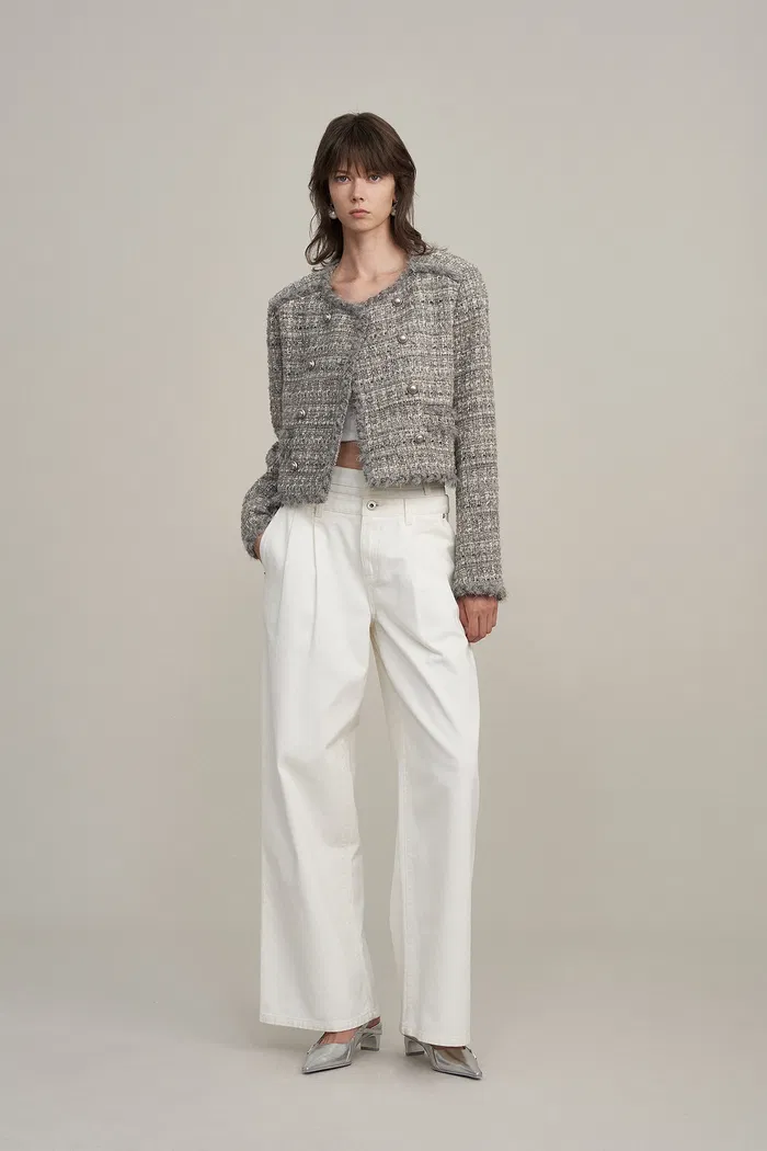 Pensée Double-Breasted Jacket in Lurex Tweed - Image 3