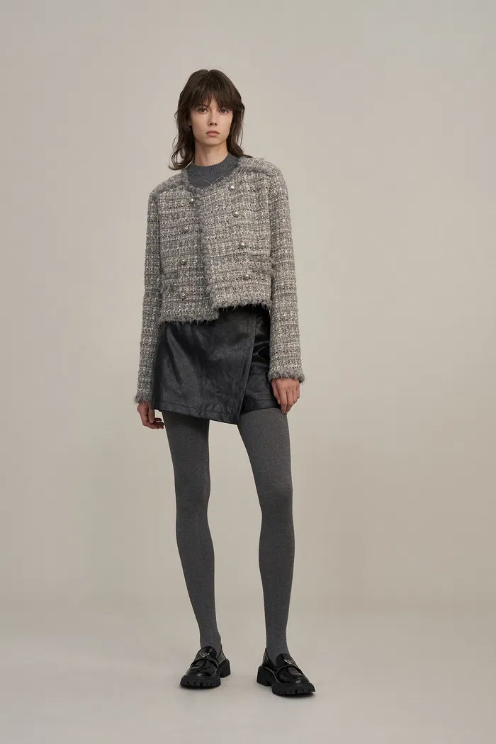 Pensée Double-Breasted Jacket in Lurex Tweed - Image 4