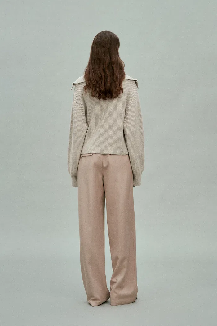 Perina Oversized Turtleneck Sweater in Wool-Cotton Blend Knit - Image 4