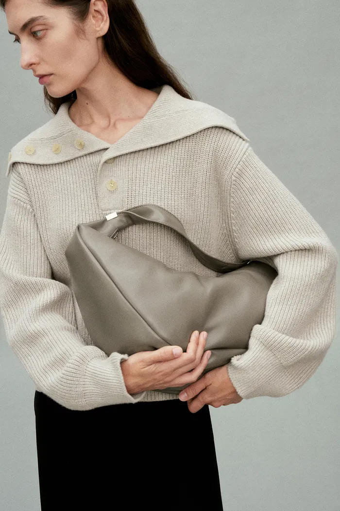 Perina Oversized Turtleneck Sweater in Wool-Cotton Blend Knit - Image 7