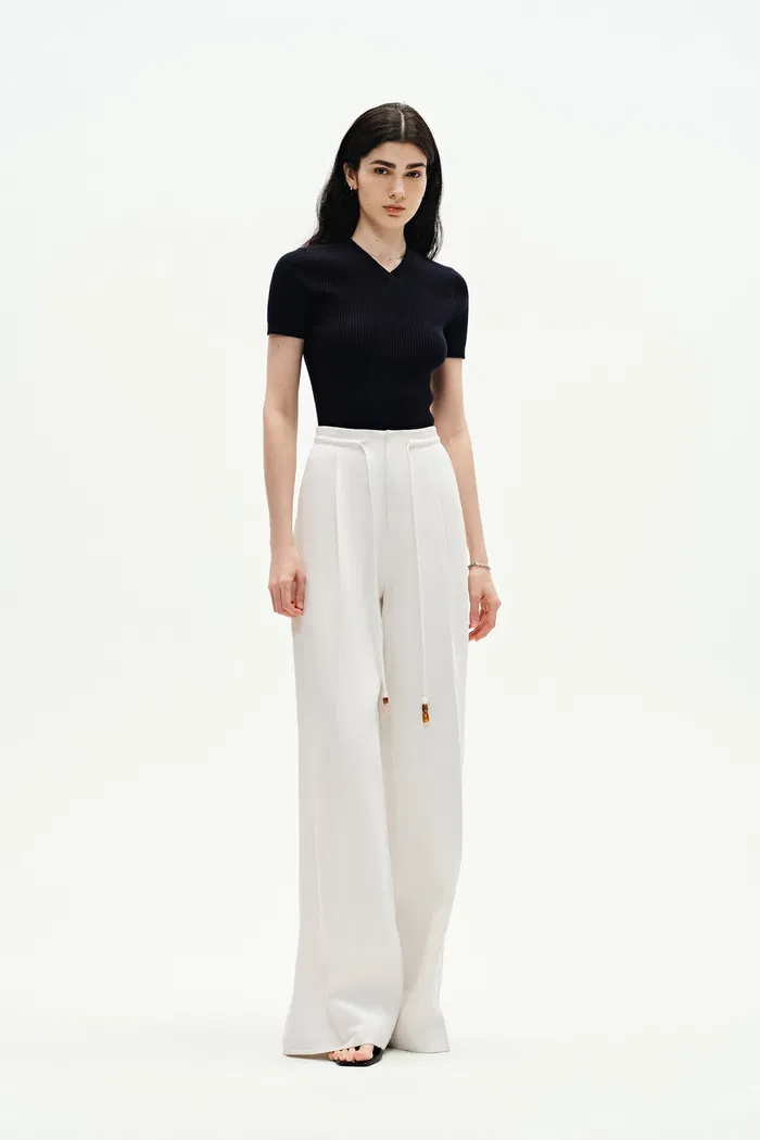 Perla Drawstring Casual Pants in Hemp - Image 5