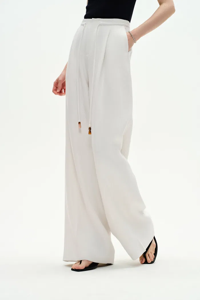 Perla Drawstring Casual Pants in Hemp - Image 6