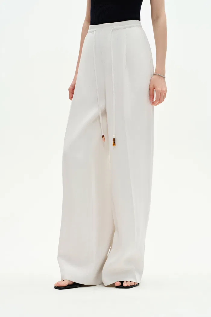 Perla Drawstring Casual Pants in Hemp - Image 7