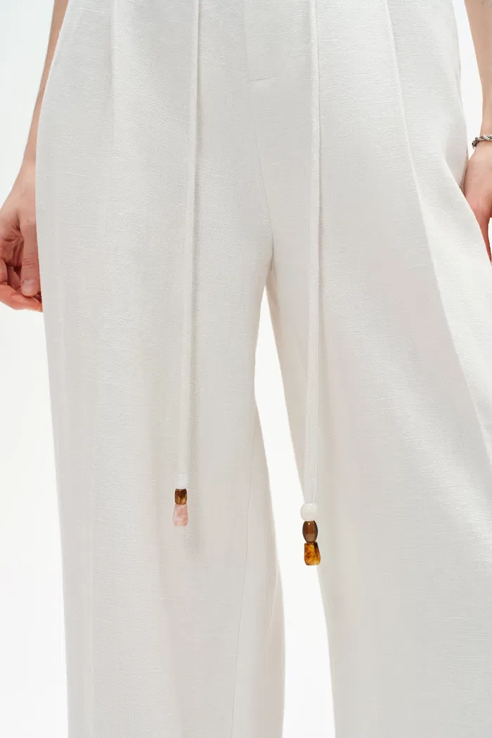 Perla Drawstring Casual Pants in Hemp - Image 9