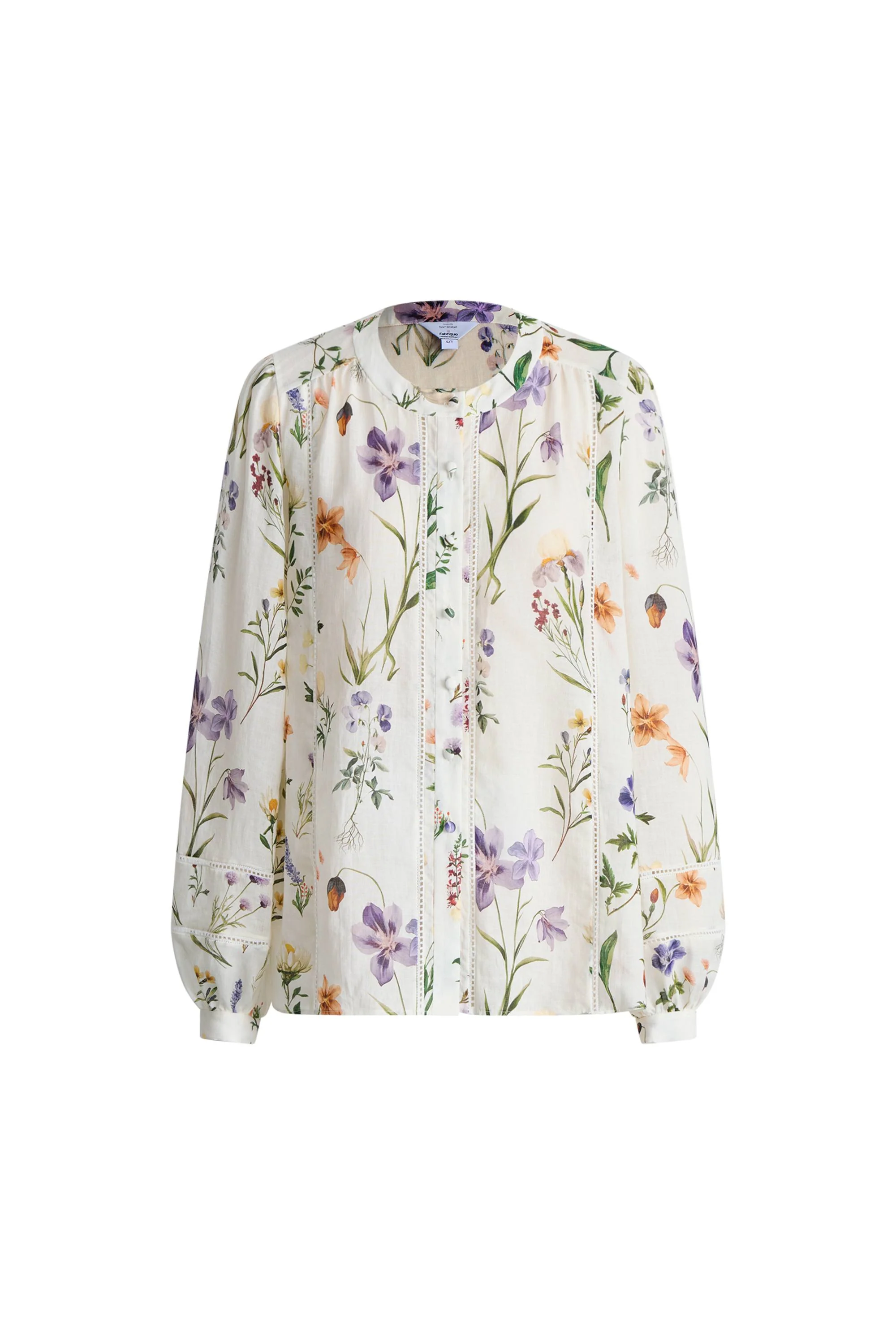 Perla Hand Painted Flora Blouse in Tencel-Ramie - Image 11