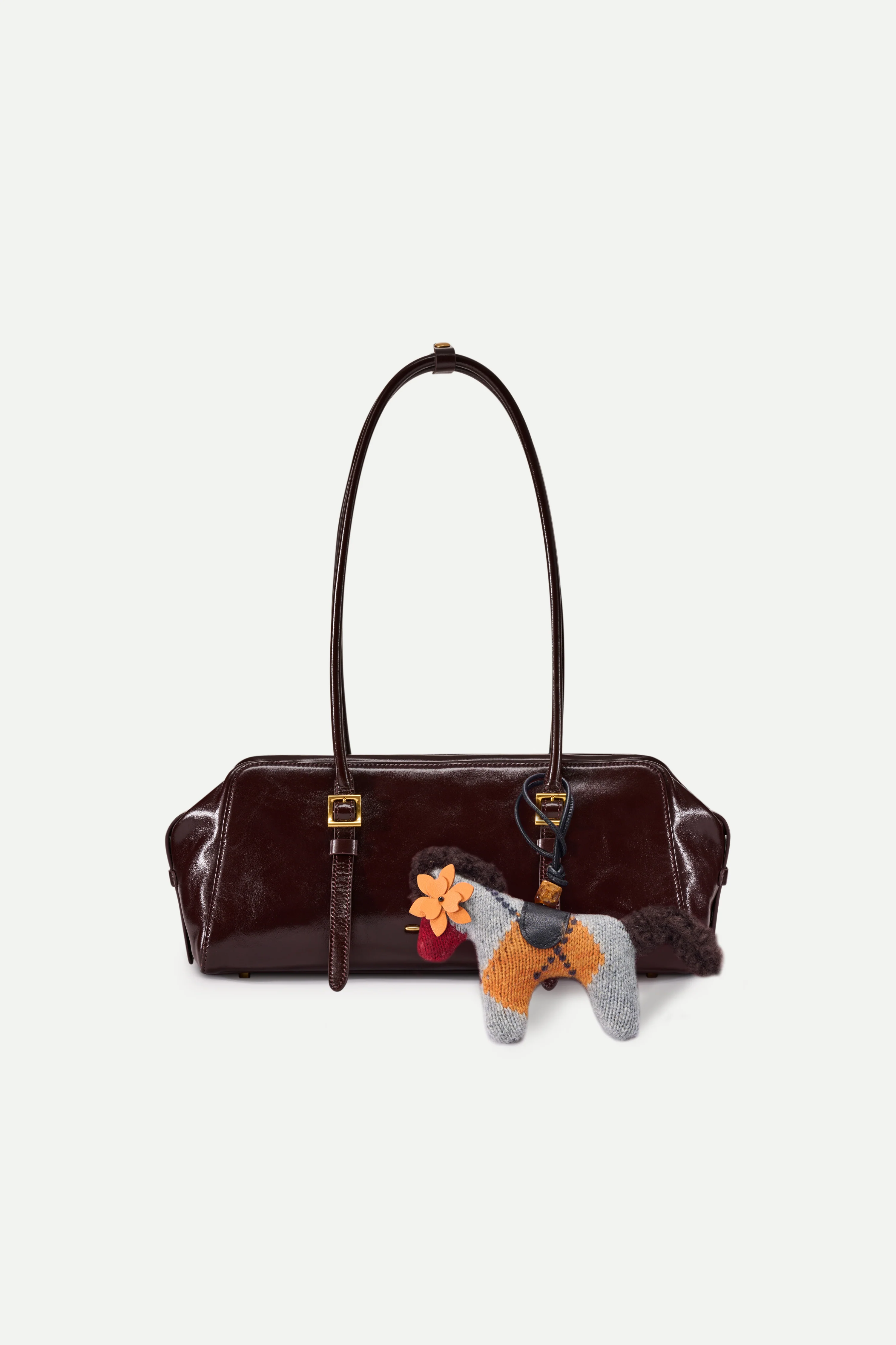 Phillipa Knit Gingham Flower Eye Pony Bag Charm - Image 7