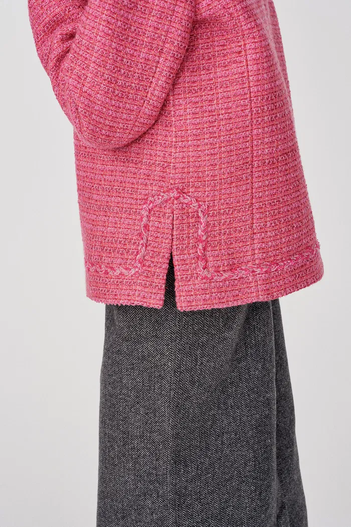 Pissaro Barbie Pink Jacket in Tweed - Image 7
