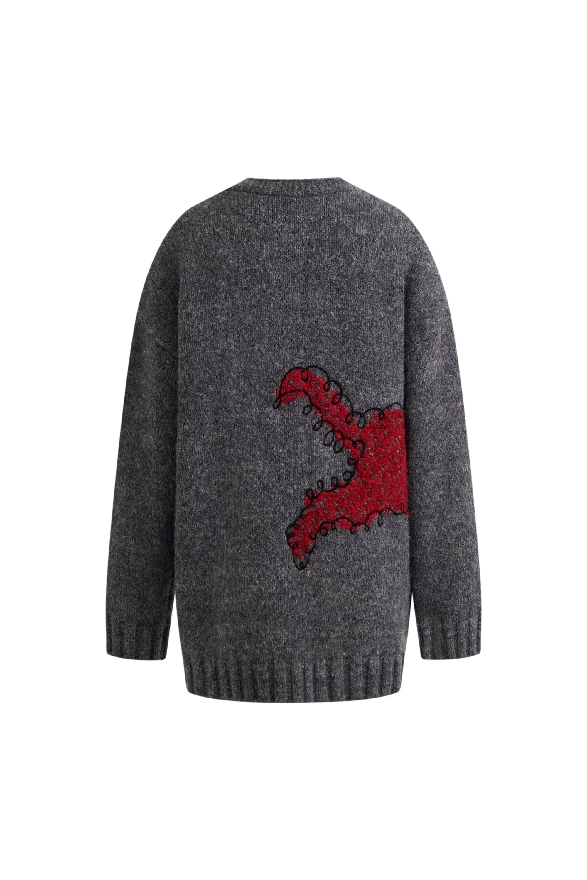 Polly V Neck Pony Motif Cardigan in Alpaca Blend Knit - Image 10