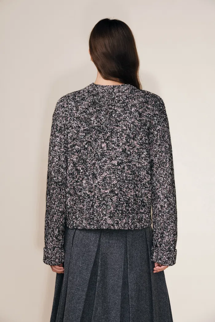 Pony Hand Worked Cardigan in Merino Wool Multi Blend - Image 4