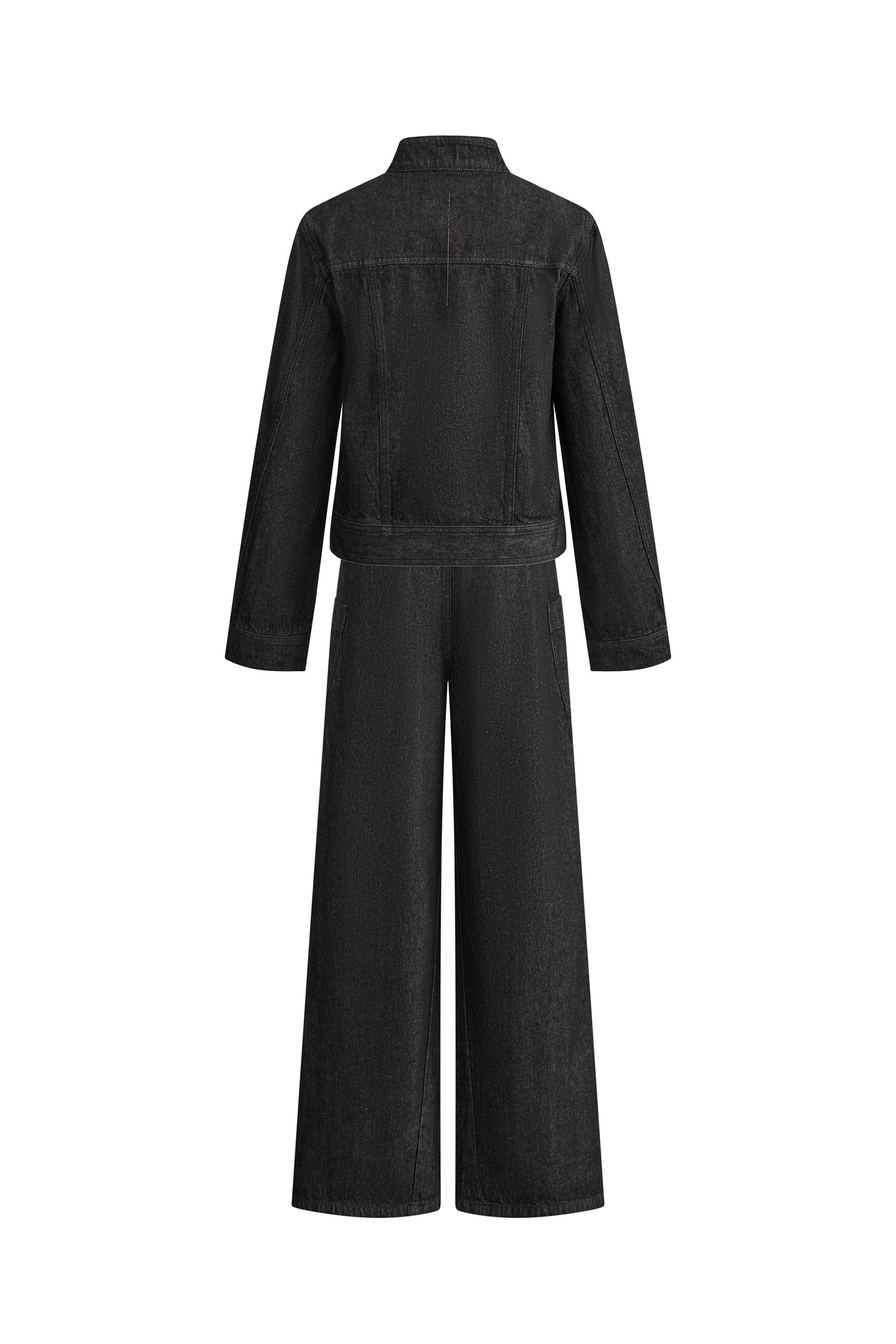 Psyche Short Jacket and Jeans Matching Set in Cotton Denim - Image 11