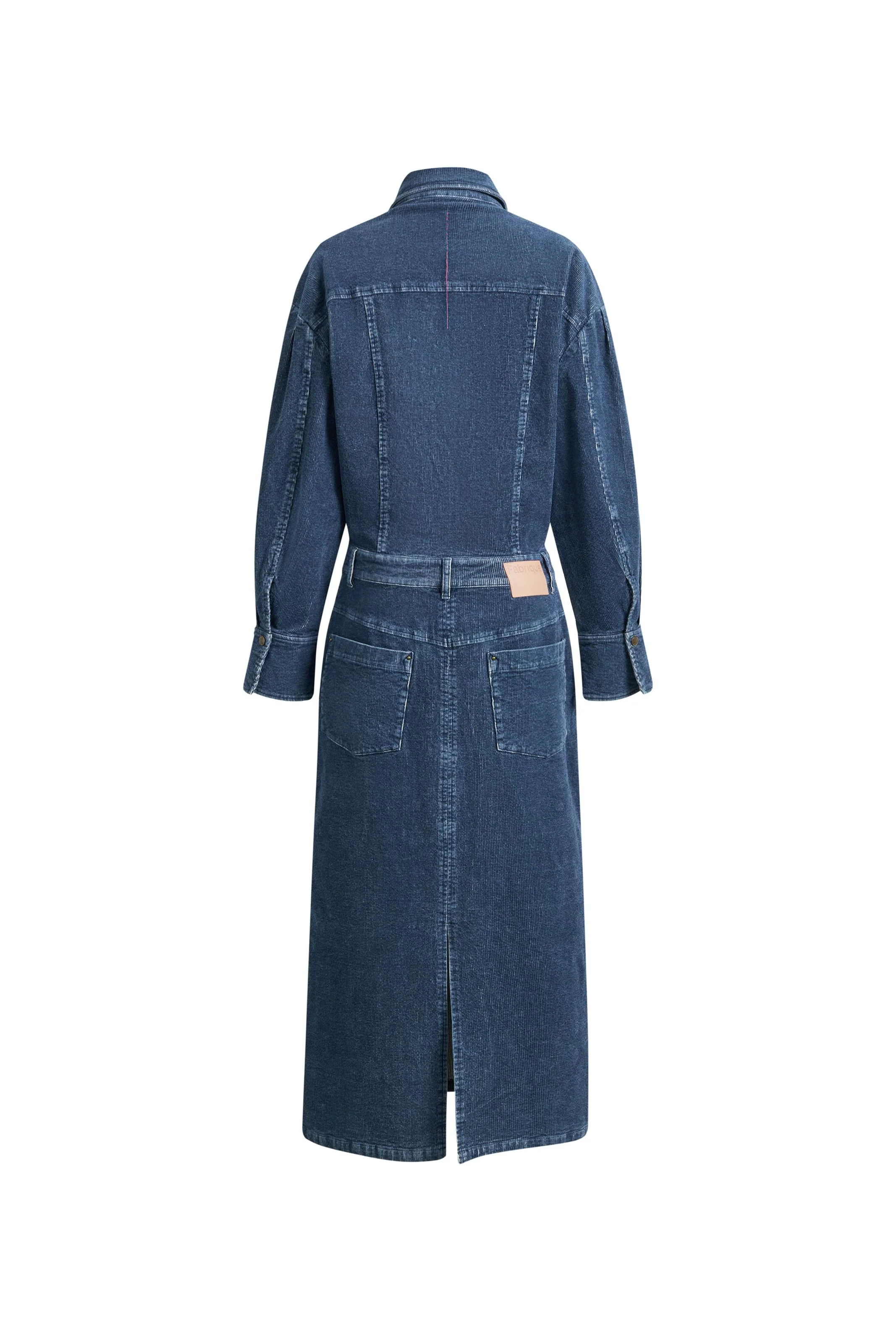 Quinn Antique Style Metal Buttons Dress in Washed Stretchy Corduroy - Image 8
