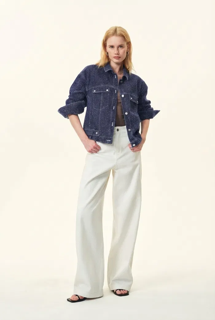 Quinn Starry Night Textural Jacket in Jacquard Denim