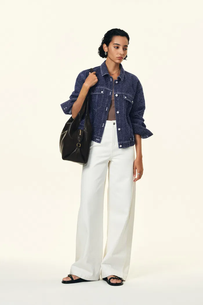 Quinn Starry Night Textural Jacket in Jacquard Denim - Image 3