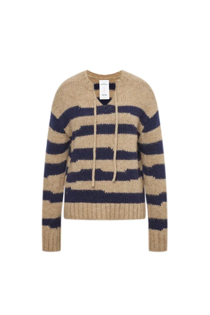 Ray Striped Sweater in Alpaca-Wool Blend Knit - Image 10