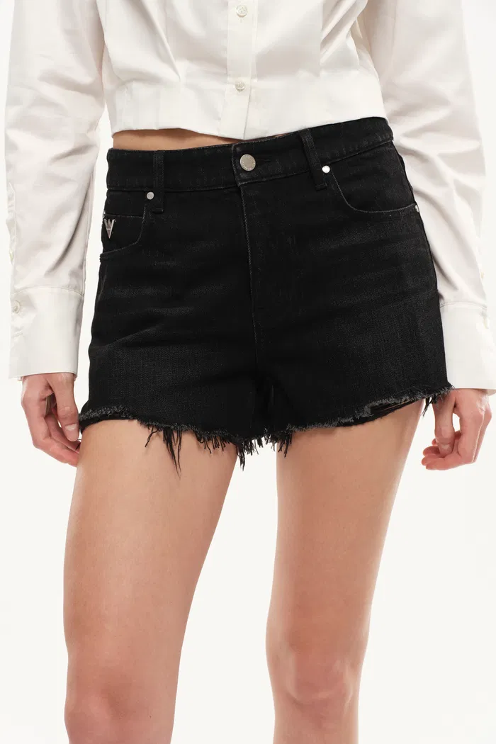 Rebel Washed Jeans Shorts in Thin Denim - Image 4