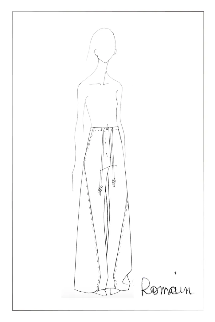 Reese Baggy Wide Leg Casual Pants in Merino Wool - Image 9