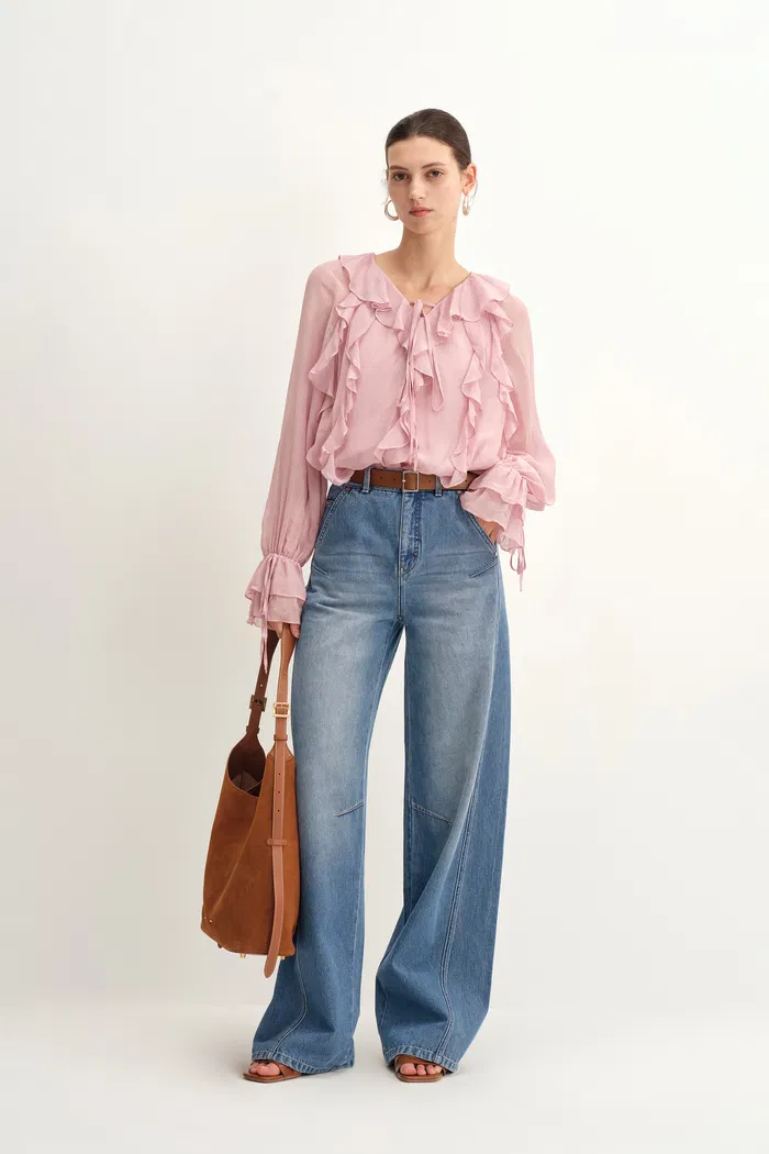 Rex Wide Leg Jeans in Cotton Denim - Image 3