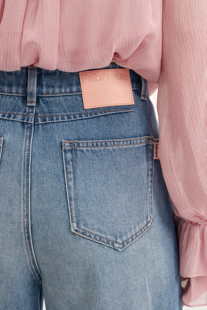 Rex Wide Leg Jeans in Cotton Denim - Image 7