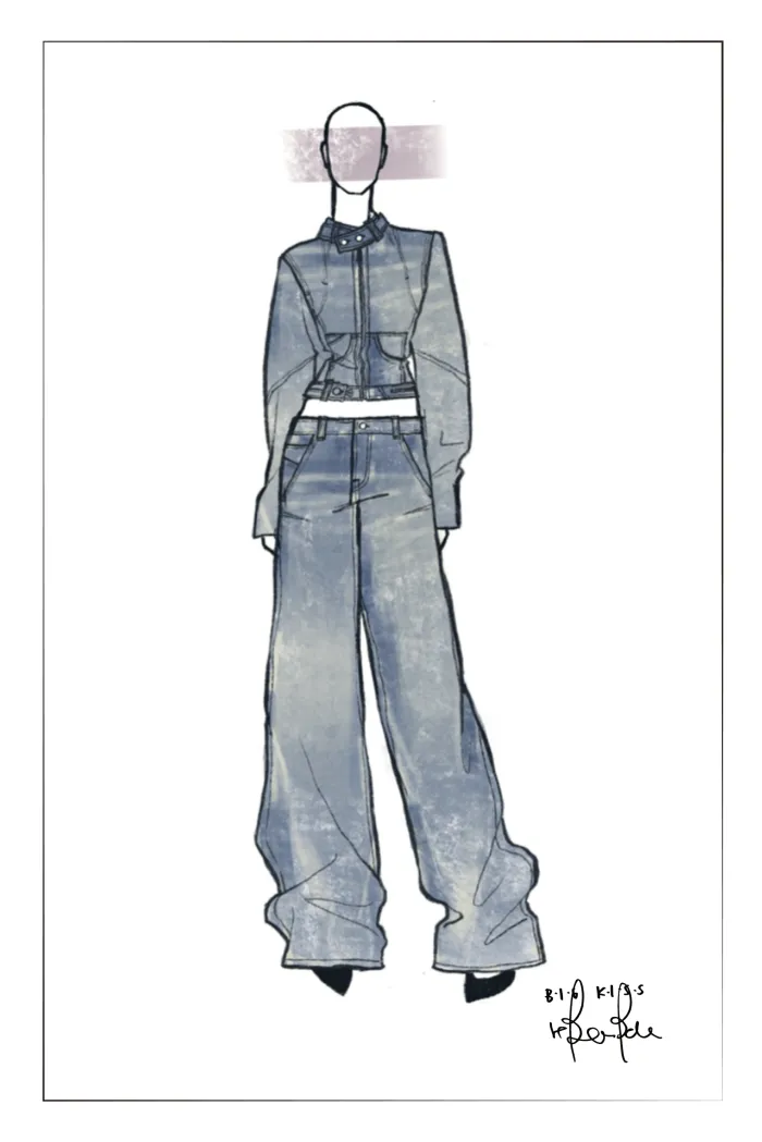 Rex Wide Leg Jeans in Cotton Denim - Image 9