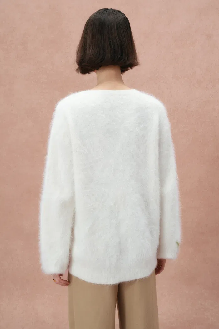 Rhoeadine 3D Jacquard Embroidered Sweater in Alpaca Wool - Image 6