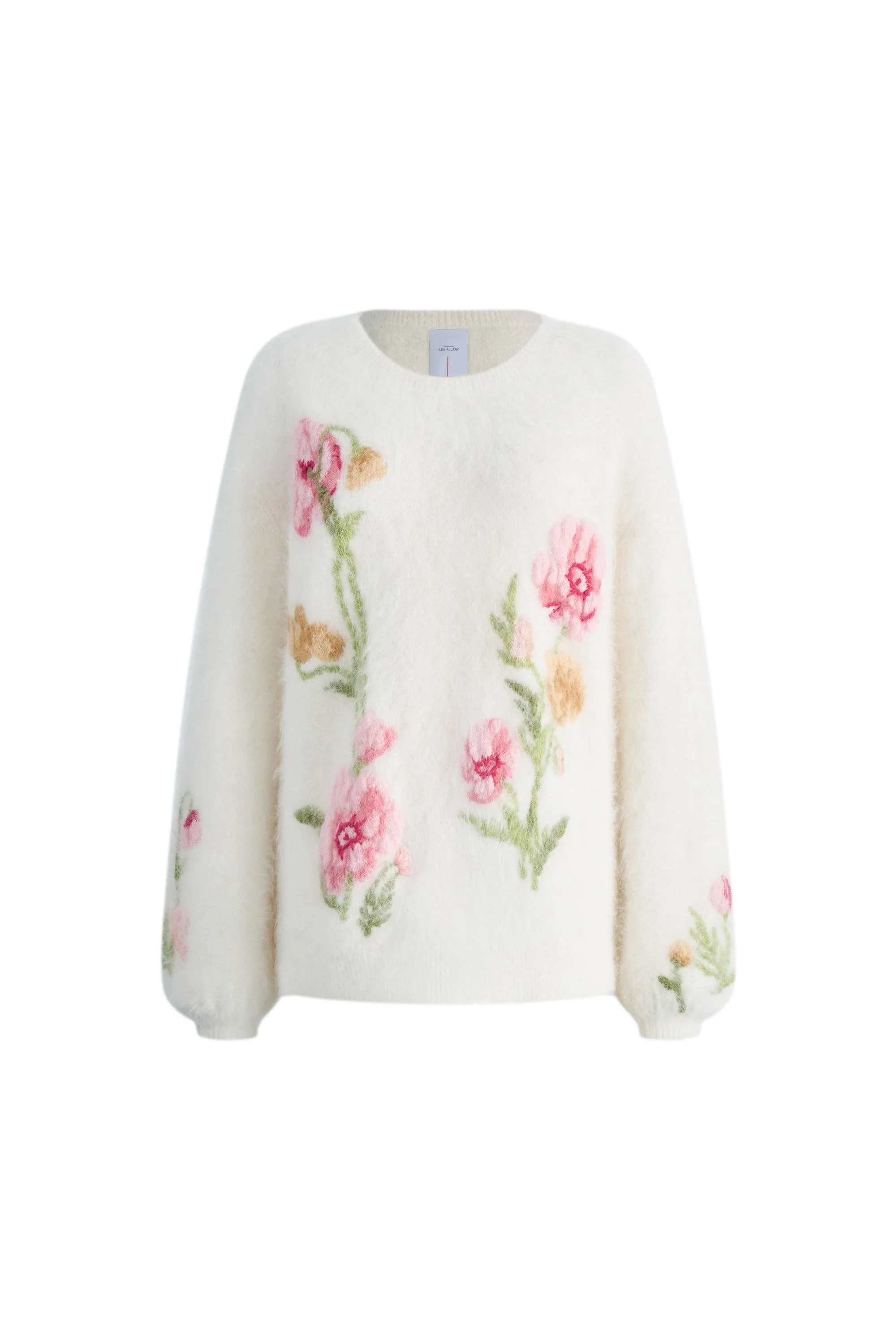 Rhoeadine 3D Jacquard Embroidered Sweater in Alpaca Wool - Image 8