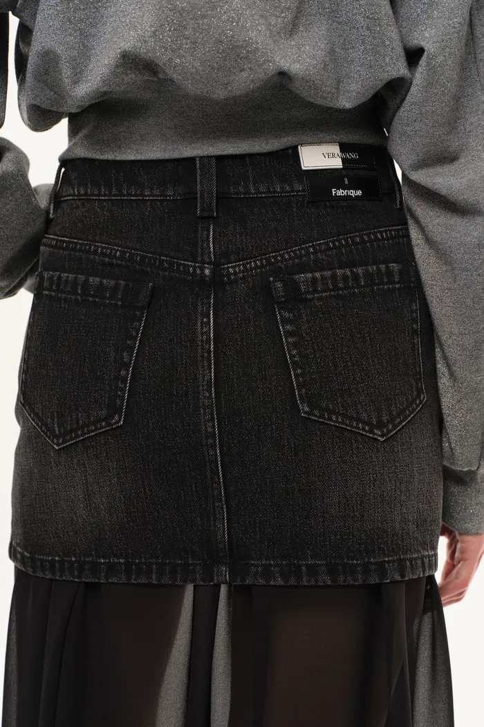 Riddle Denim and Semi Transparent Skirt Set in Thin Denim - Image 6