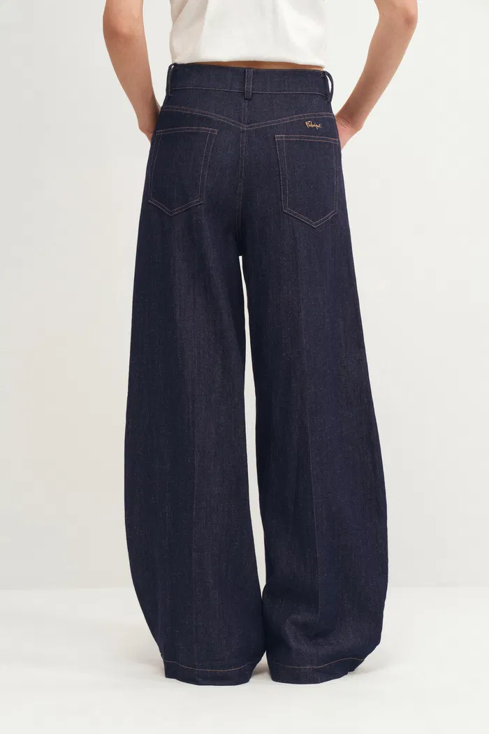 Riley Balloon Leg Jeans in Cotton Linen Denim - Image 5