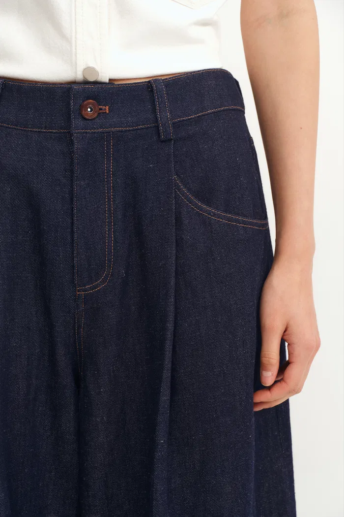 Riley Balloon Leg Jeans in Cotton Linen Denim - Image 6