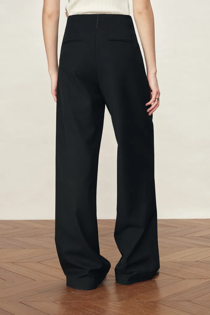 Ronan Belt-Detail Tailored Trousers in Sheep Wool - Image 3