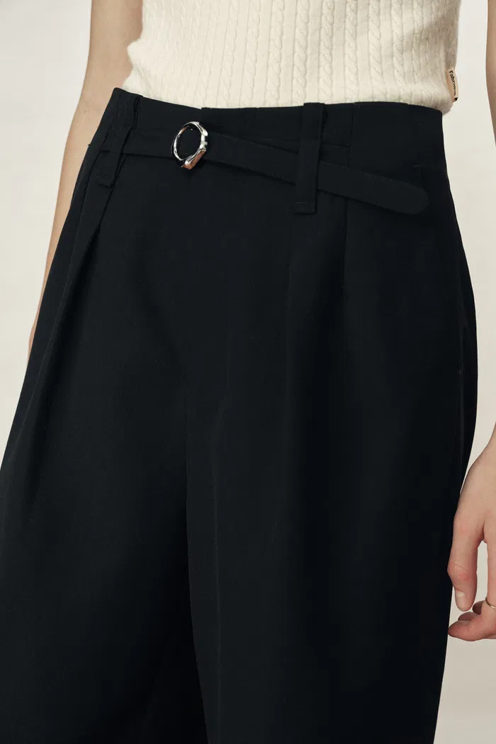 Ronan Belt-Detail Tailored Trousers in Sheep Wool - Image 4