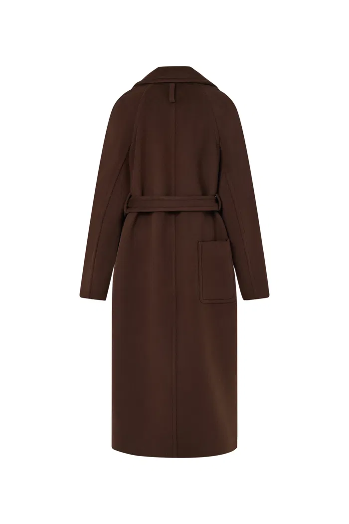 Rond Maxi Lapel Long Coat in Merino Cashmere Blend - Image 11