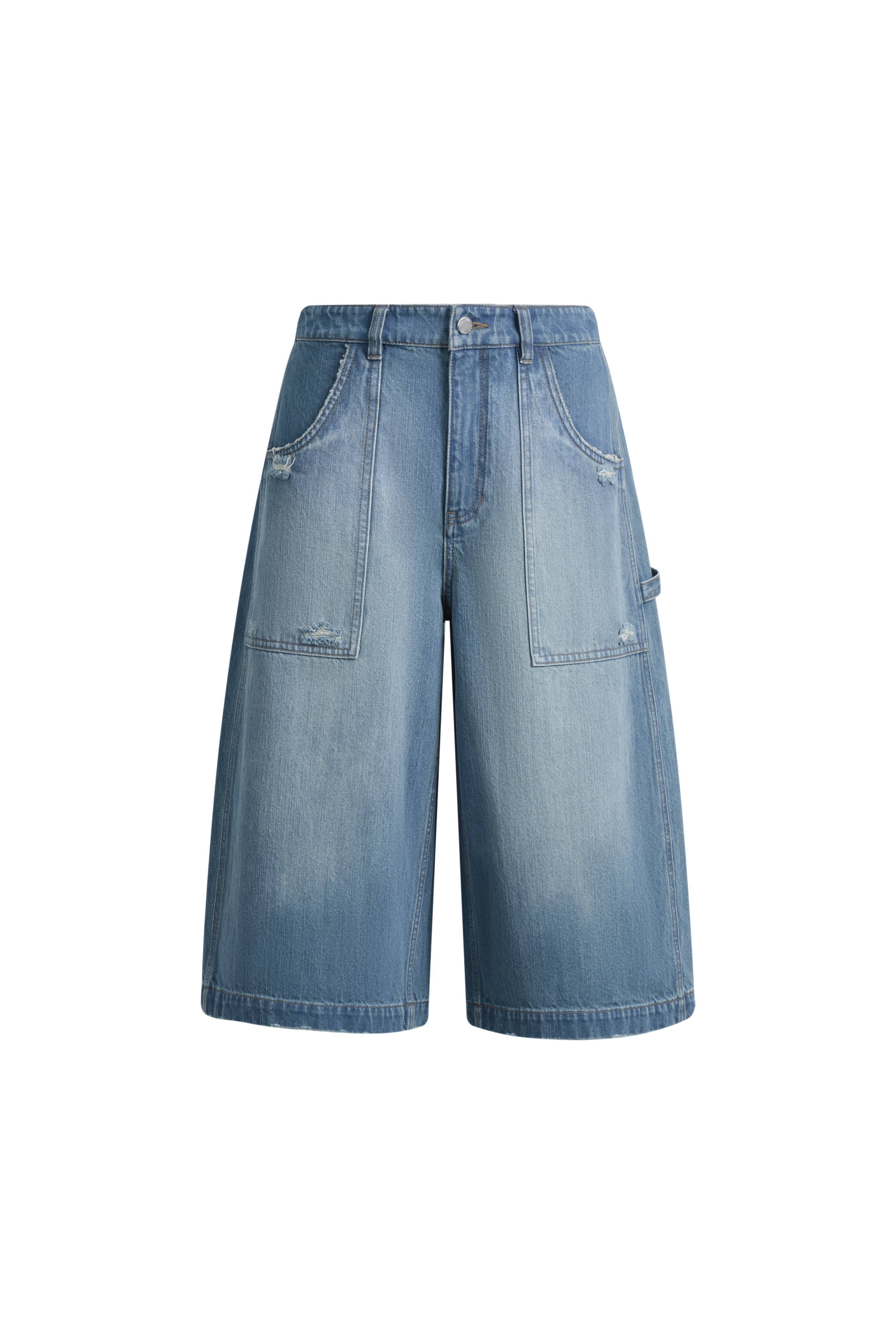 Roxy Faded Washed Bermuda Jeans in Cotton Denim - Image 7