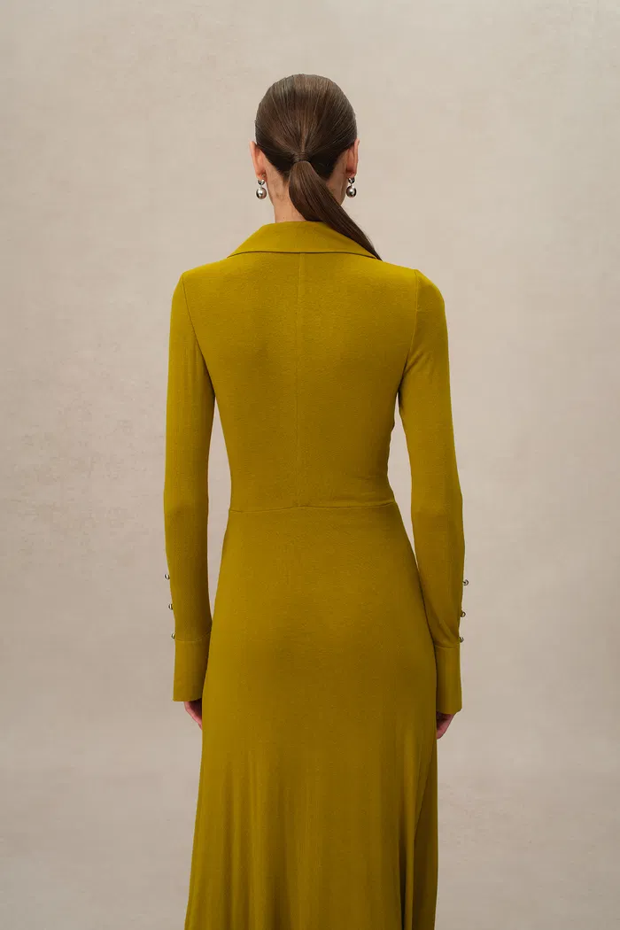 Ruby Knotted Dress in Wool-Thermolite Blend - Image 6