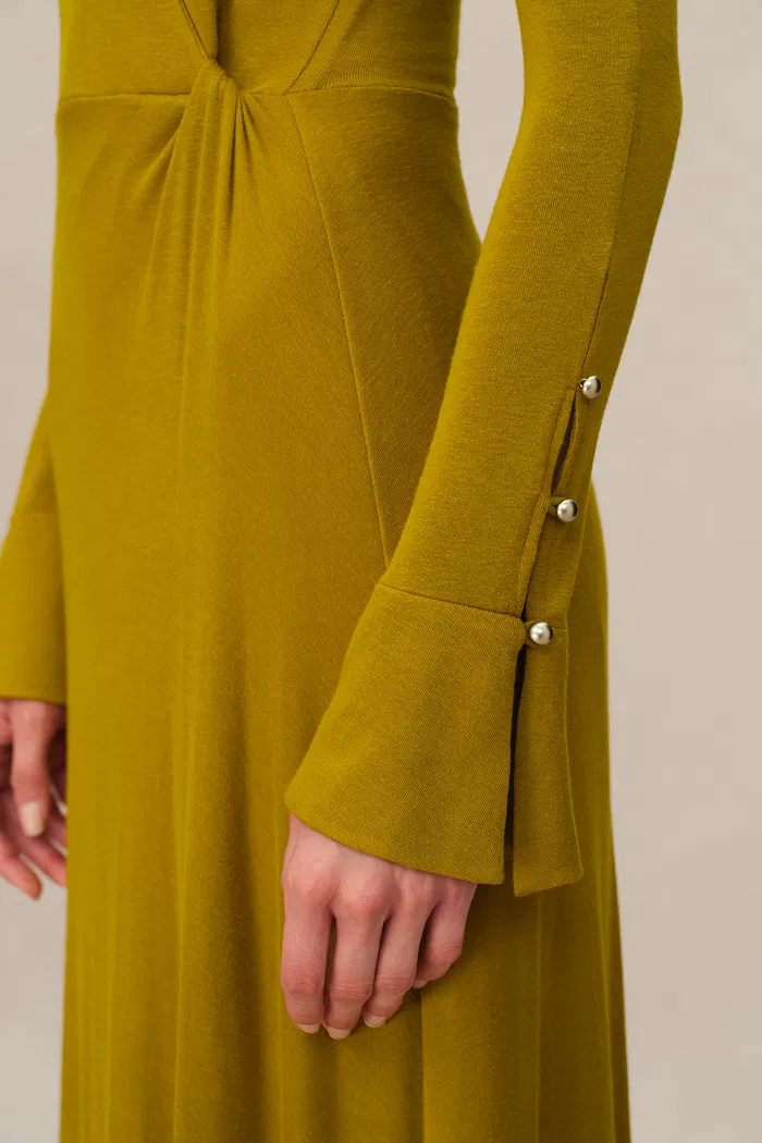 Ruby Knotted Dress in Wool-Thermolite Blend - Image 8