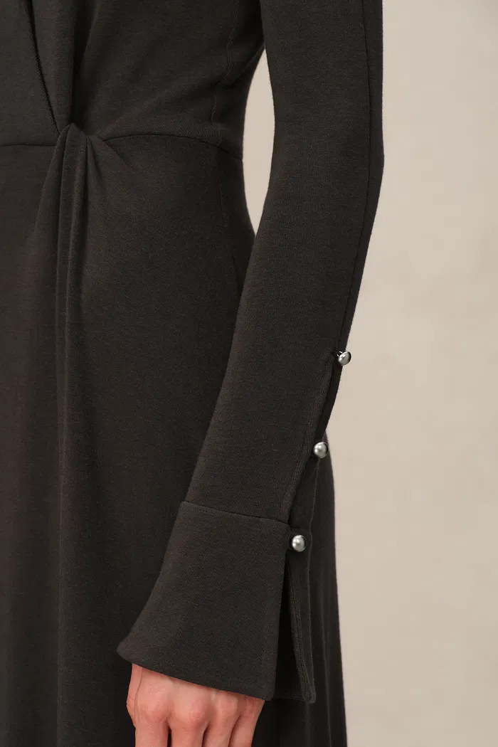 Ruby Knotted Dress in Wool-Thermolite - Image 8