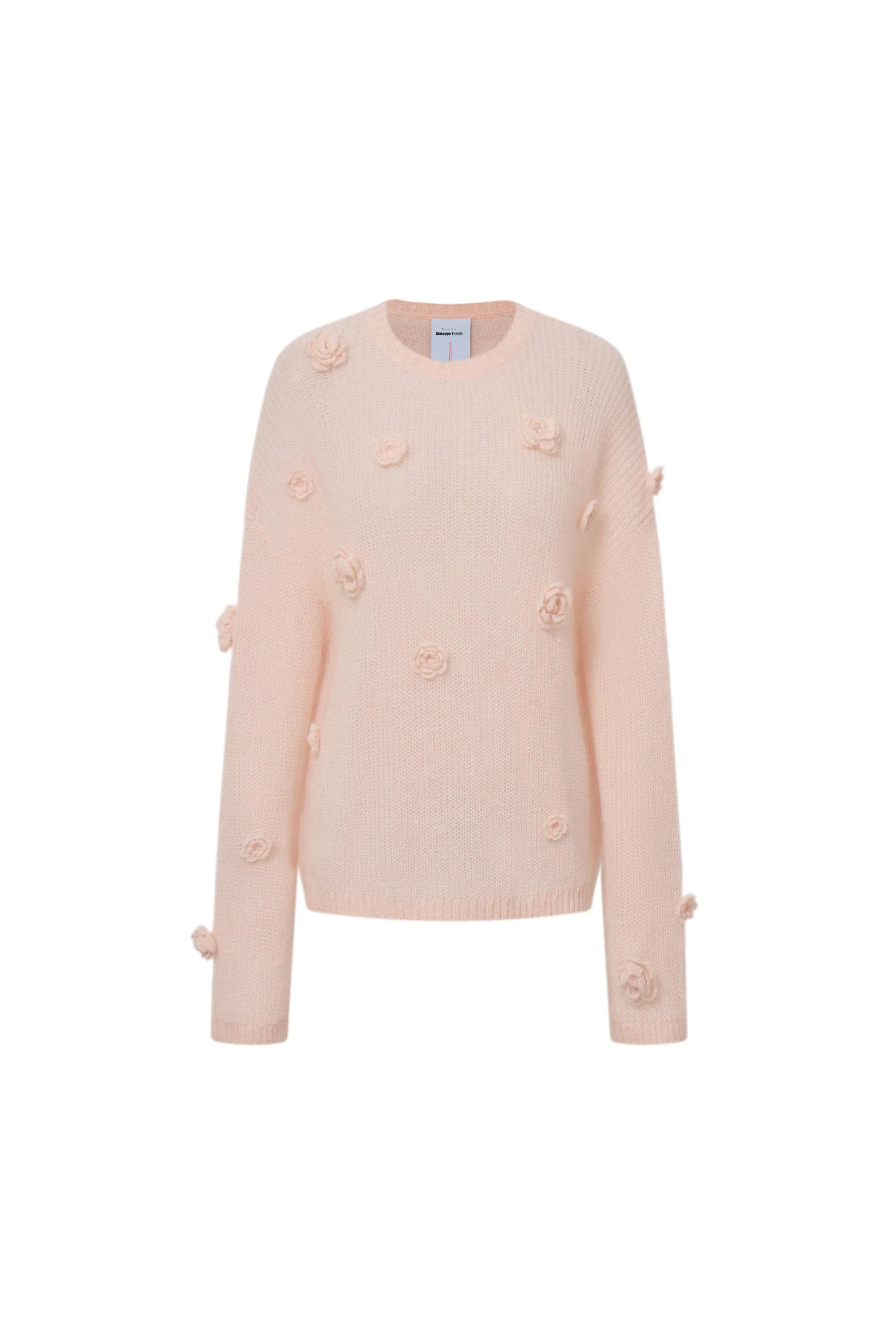 Sally Pink Handcrafted Sweater in Angora Mohair Knit - Image 10