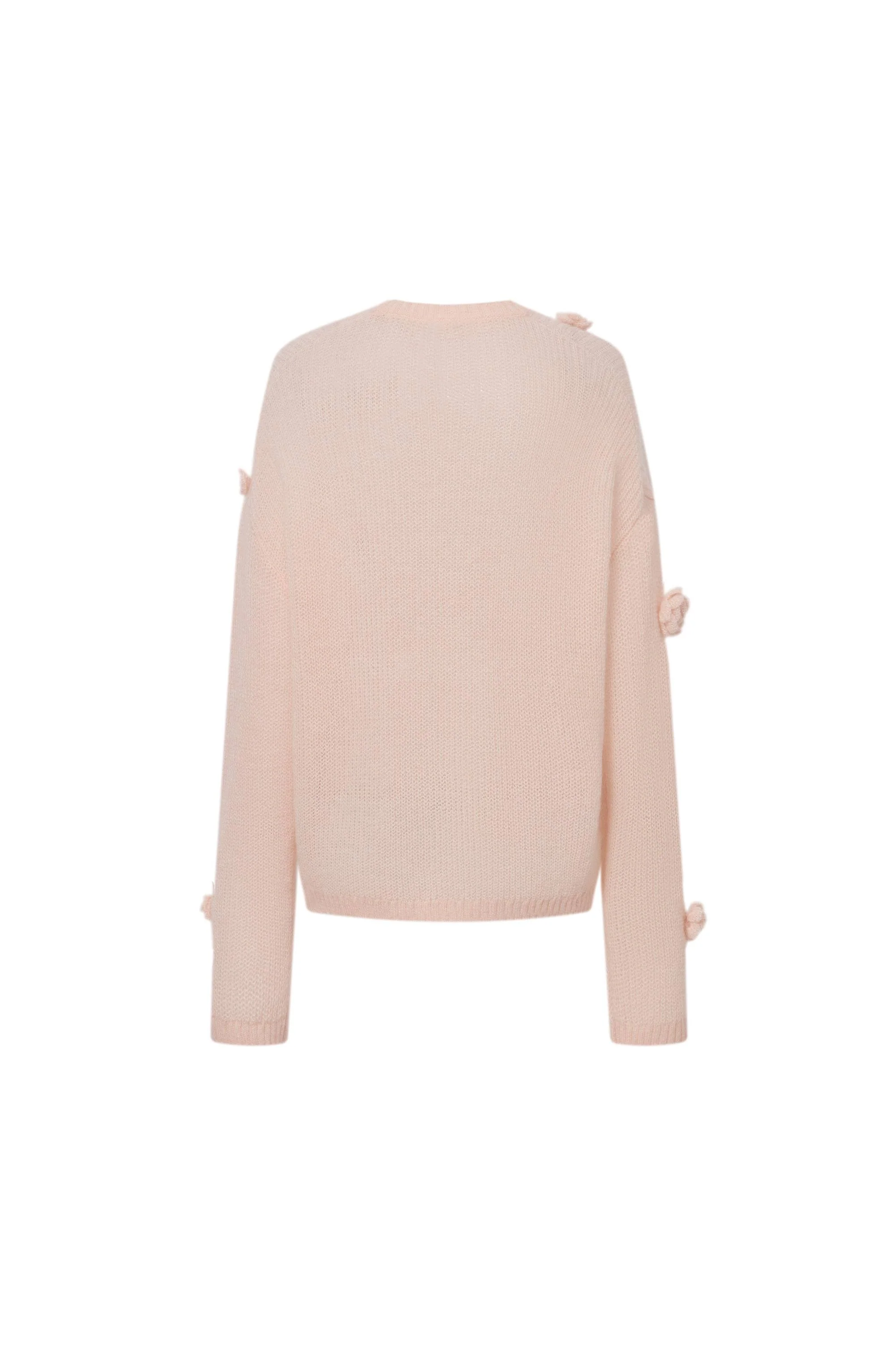 Sally Pink Handcrafted Sweater in Angora Mohair Knit - Image 11