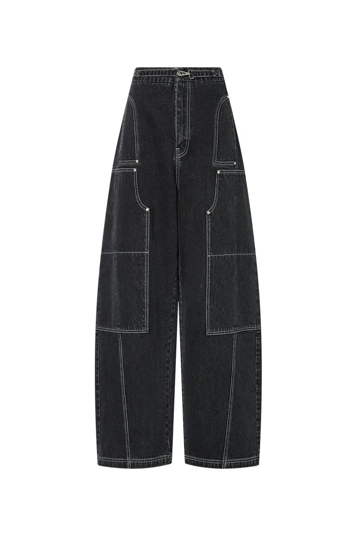 Sam Wide Barrel Leg Jeans in Cotton Denim - Image 10
