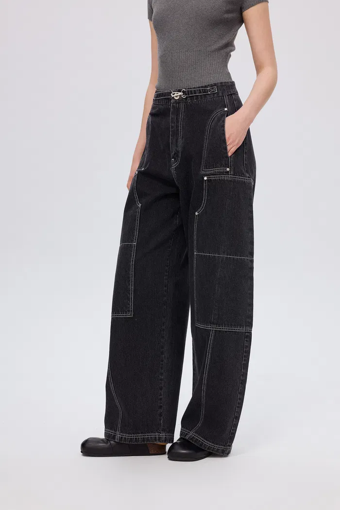 Sam Wide Barrel Leg Jeans in Cotton Denim - Image 6