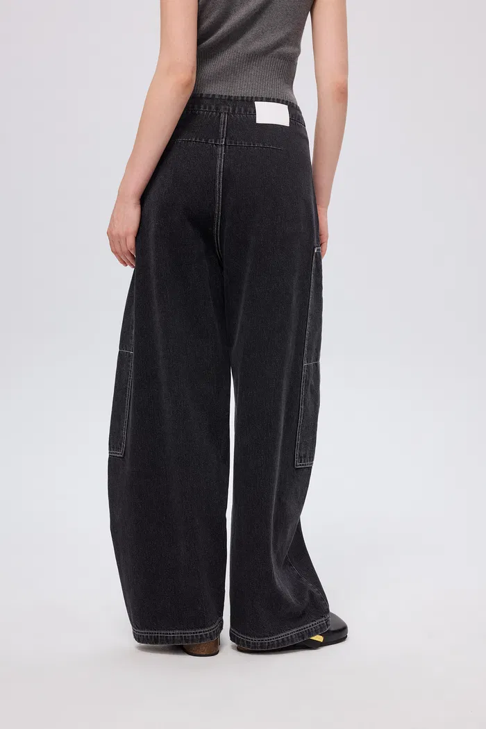 Sam Wide Barrel Leg Jeans in Cotton Denim - Image 7