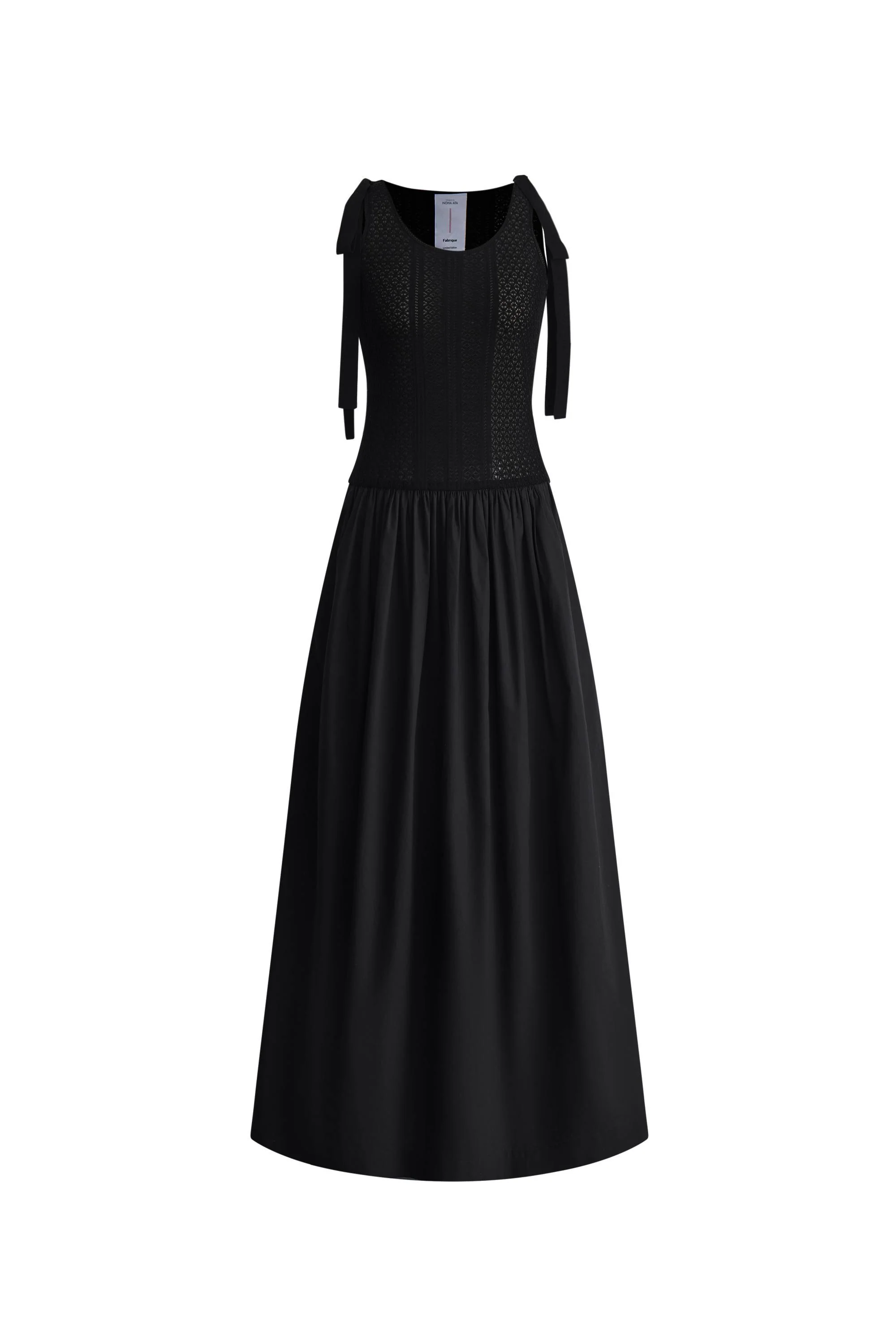 Sama Mixed Fabric Maxi Dress in Stretch Silk and Micropleat Nylon - Image 10