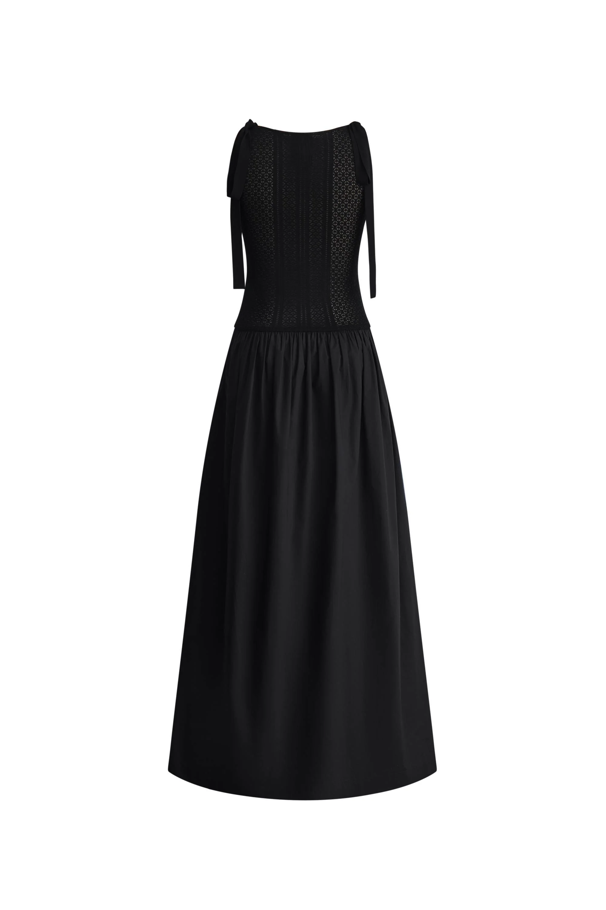 Sama Mixed Fabric Maxi Dress in Stretch Silk and Micropleat Nylon - Image 11