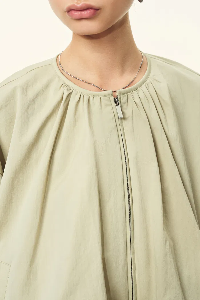 Sana Parachute Bomber Jacket in Cotton Nylon Blend - Image 4