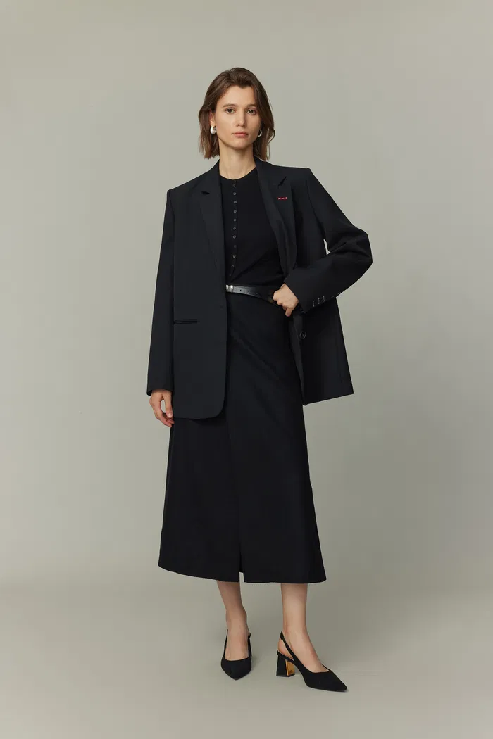 Sander Contrast Hand Stitching Blazer Suit in Fine Merino Wool - Image 3