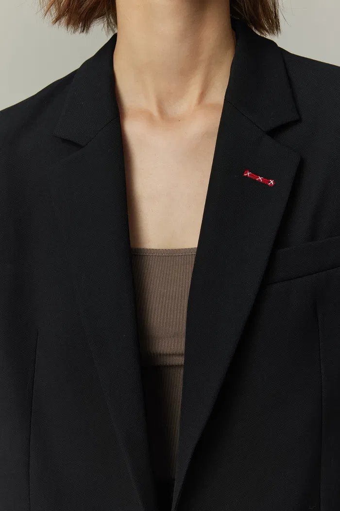 Sander Contrast Hand Stitching Blazer Suit in Fine Merino Wool - Image 8